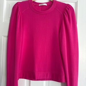 Stateside Fuchsia Puff Sleeve Sweatshirt
